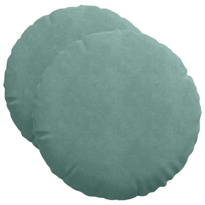 Cuscini per Seduta 2 pcs Verde Mare Ã˜ 40 x 13 cm Velluto