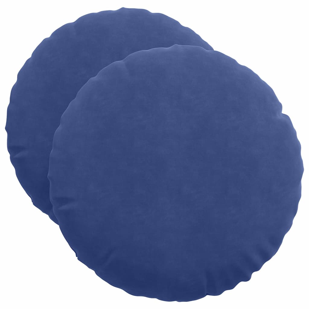 Cuscini per Seduta 2 pcs Blu Polizia Ã˜ 40 x 13 cm Velluto