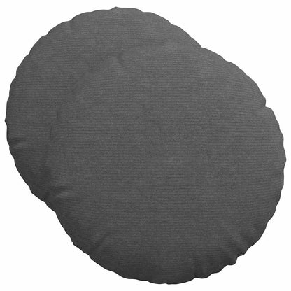 Cuscini per Seduta 2 pcs Grigio scuro Ã˜ 50 cm Tessuto in Cords
