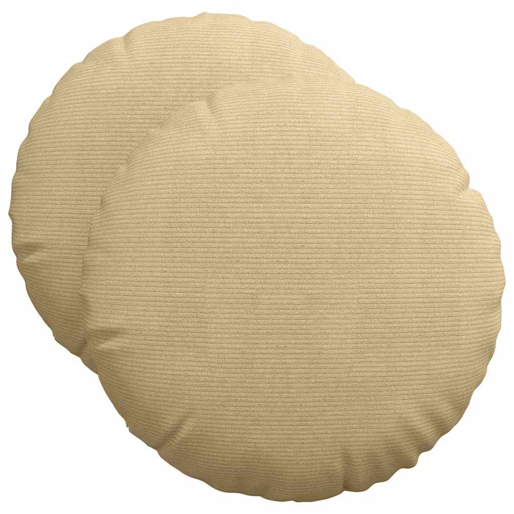Cuscini per Seduta 2 pcs Grigio Verde Ã˜ 50 cm Tessuto in Cords