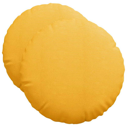 Cuscini per Seduta 2 pcs Giallo Chiaro Ã˜ 50 cm Tessuto in Cords