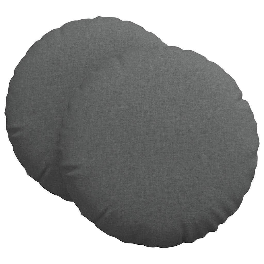 Cuscini per Seduta 2 pcs Grigio scuro Ã˜60 x 21 cm Tessuto