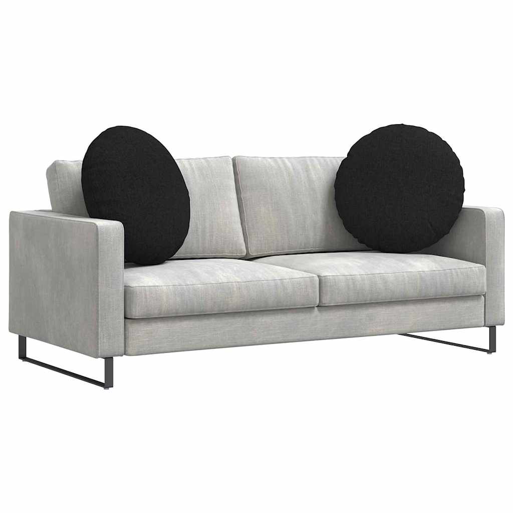 Cuscini per Seduta 2 pcs Nero Ã˜60 x 21 cm Tessuto