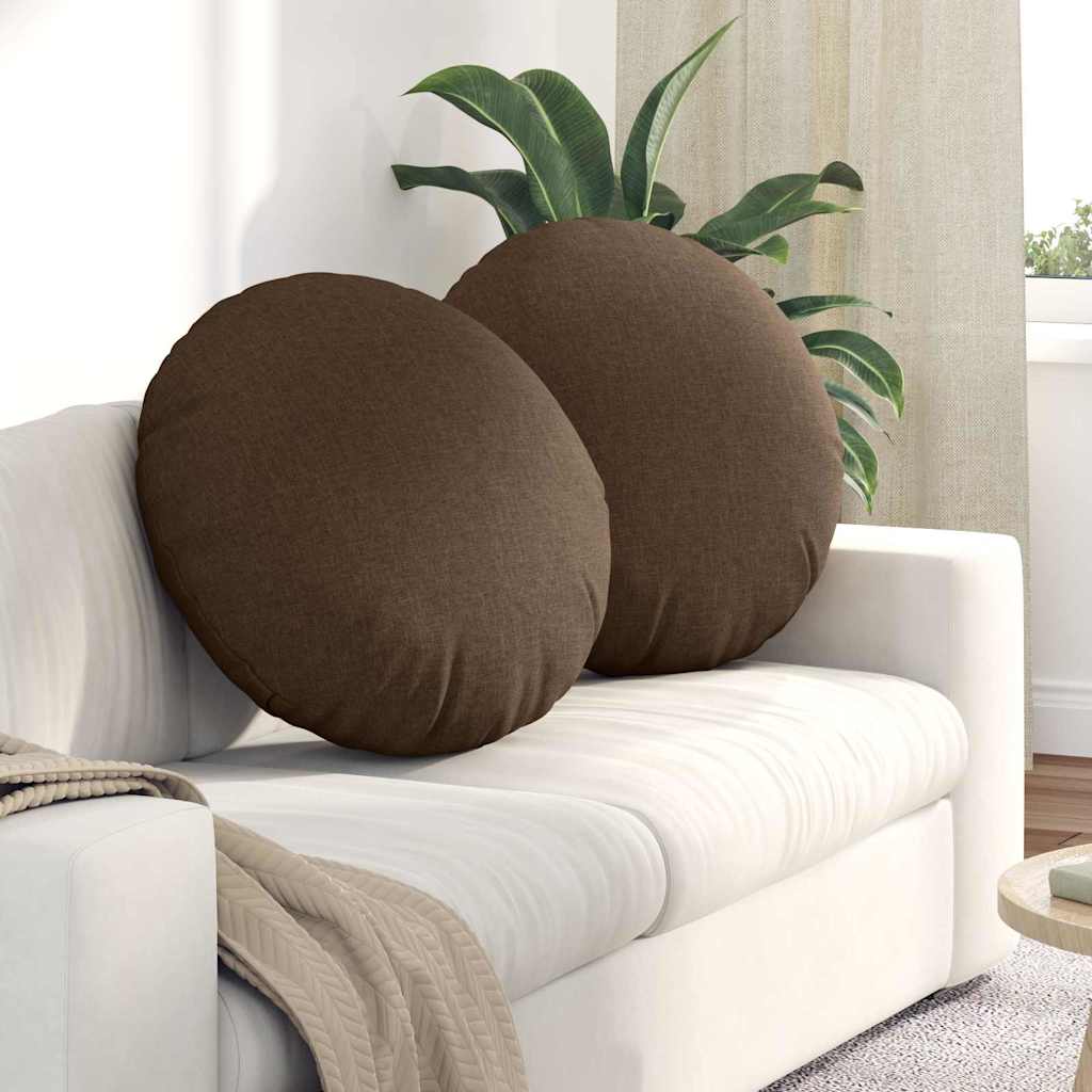 Cuscini per Seduta 2 pcs Marrone Ã˜60 x 21 cm Tessuto