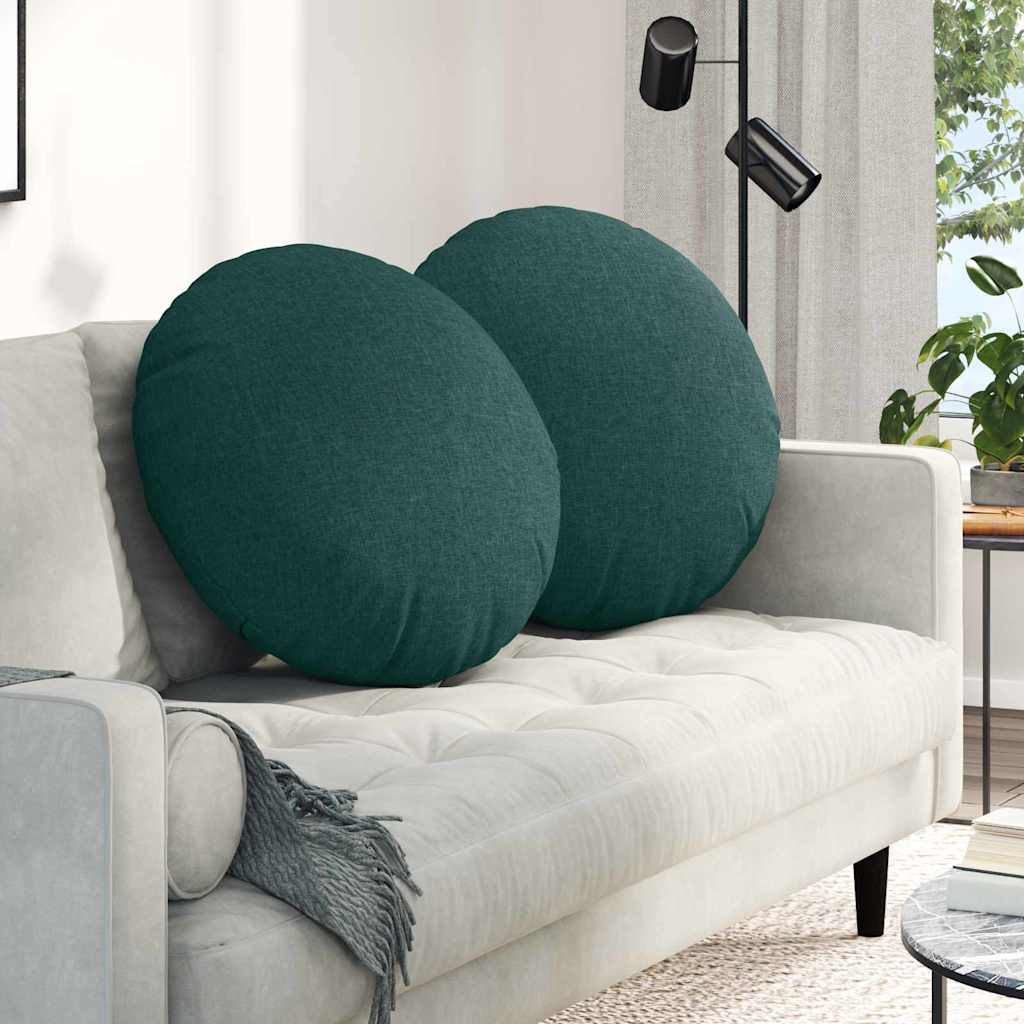 Cuscini per Seduta 2 pcs Verde Scuro Ã˜60 x 21 cm Tessuto