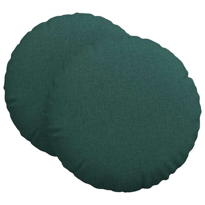Cuscini per Seduta 2 pcs Verde Scuro Ã˜60 x 21 cm Tessuto