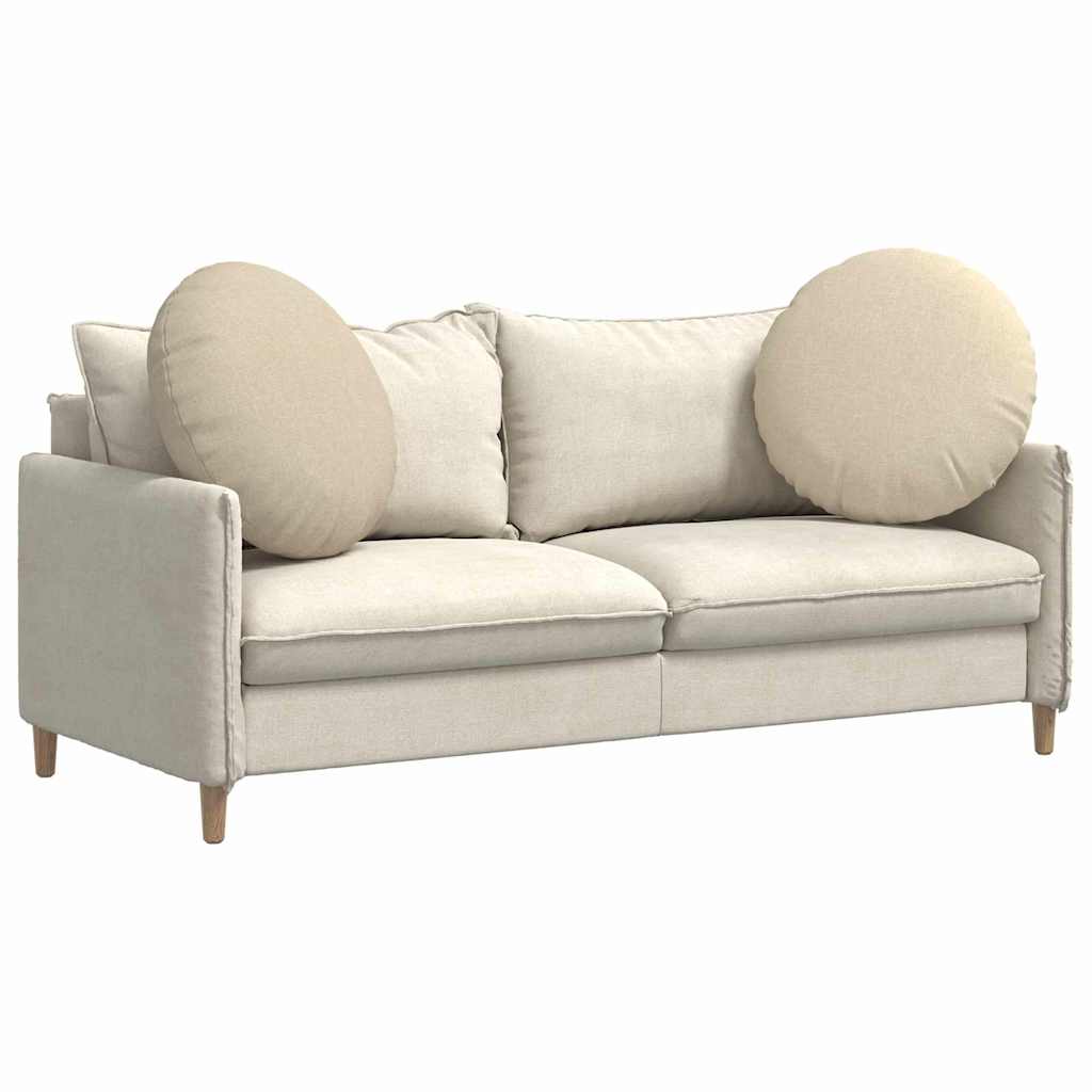 Cuscini per Seduta 2 pcs Crema Ã˜60 x 21 cm Tessuto