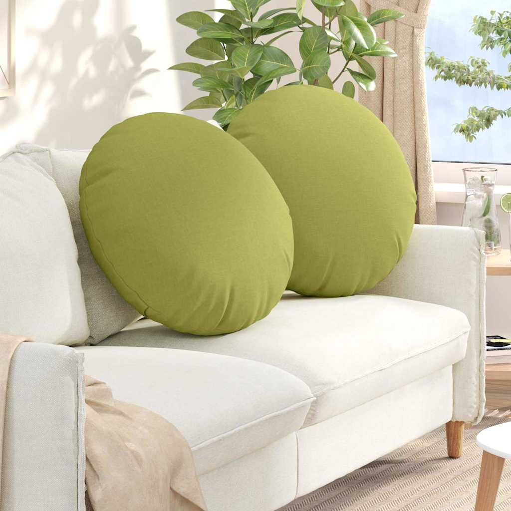 Cuscini per Seduta 2 pcs Verde chiaro Ã˜60 x 21 cm Tessuto