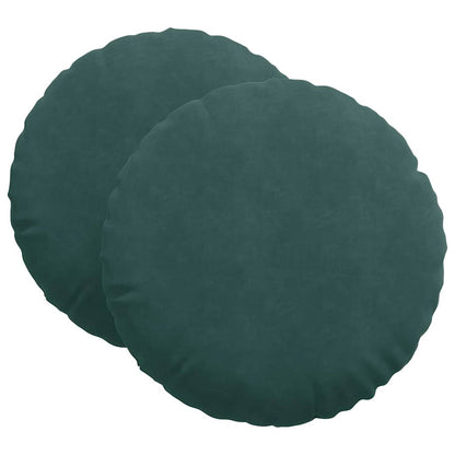 Cuscini per Seduta 2 pcs Verde Scuro Ã˜ 40 x 13 cm Velluto