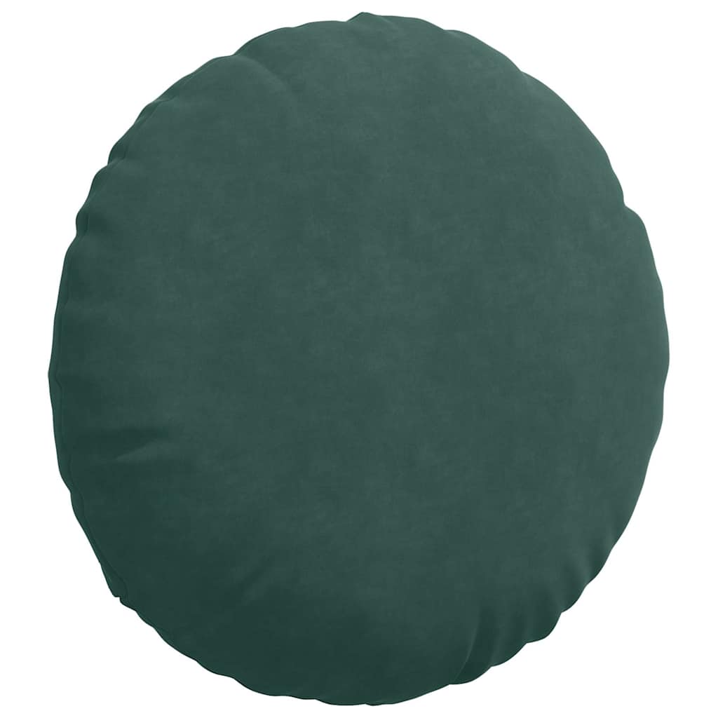Cuscini per Seduta 2 pcs Verde Scuro Ã˜ 40 x 13 cm Velluto