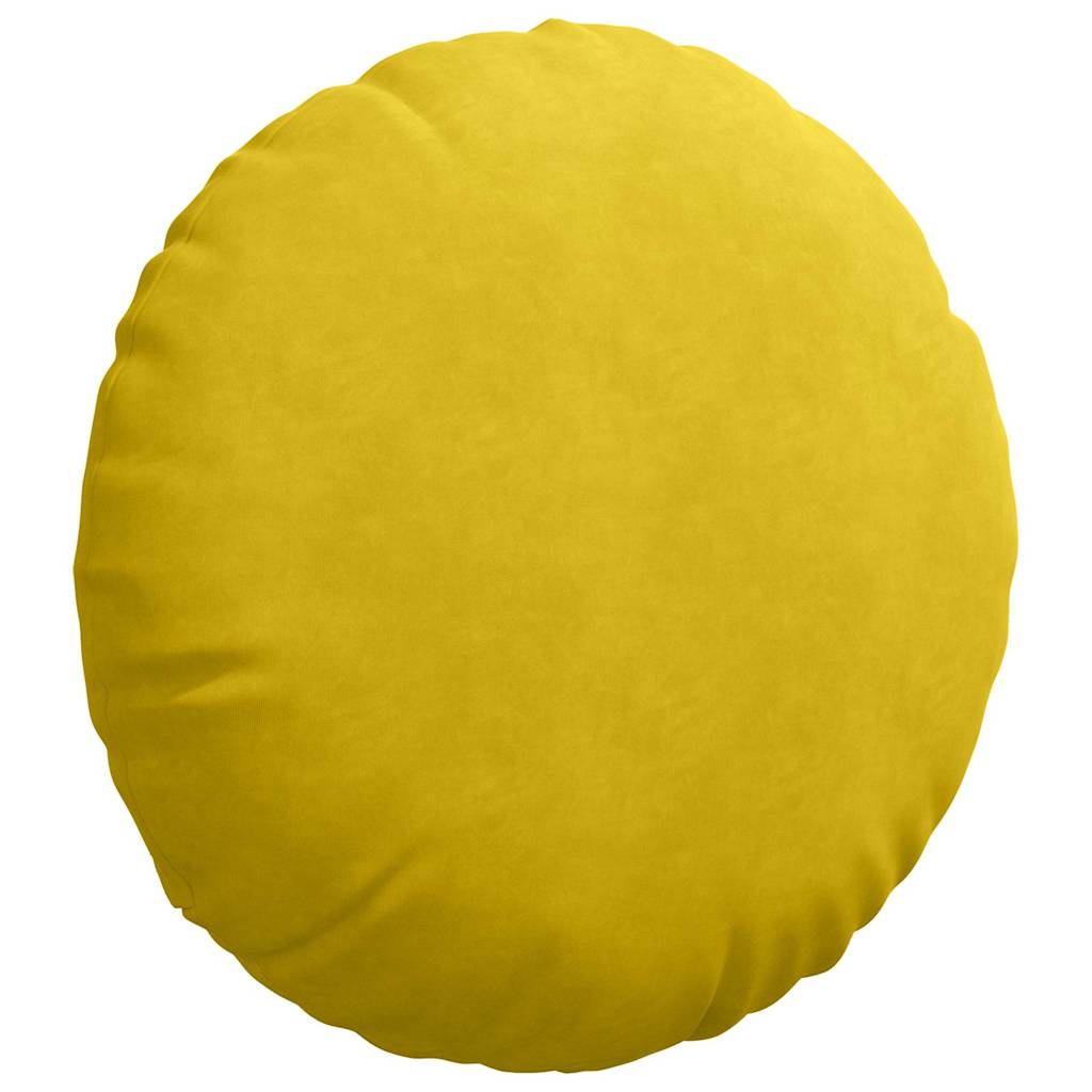 Cuscini per Seduta 2 pcs Giallo Ã˜ 40 x 13 cm Velluto