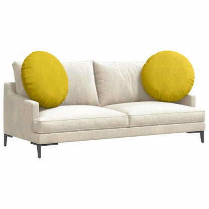Cuscini per Seduta 2 pcs Giallo Ã˜ 40 x 13 cm Velluto