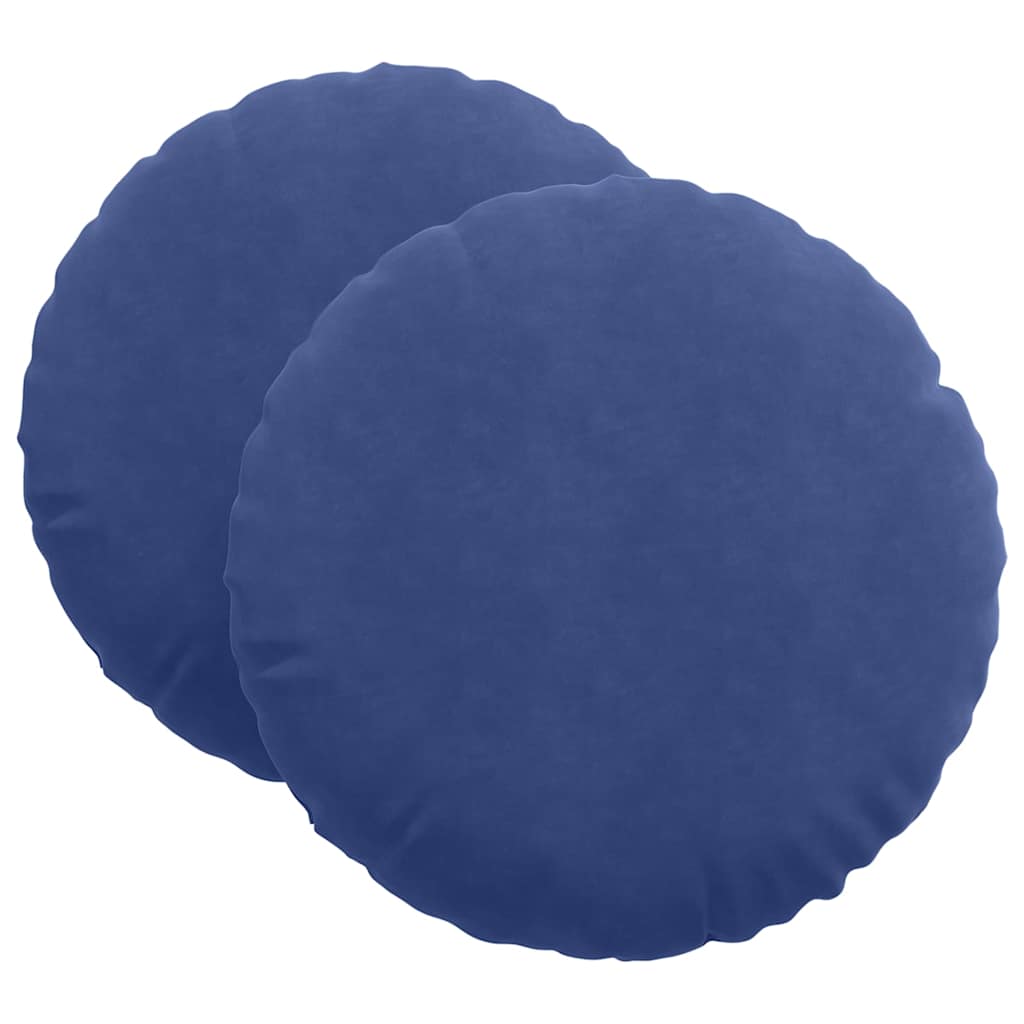 Cuscini per Seduta 2 pcs Blu Polizia Ã˜ 40 x 13 cm Velluto