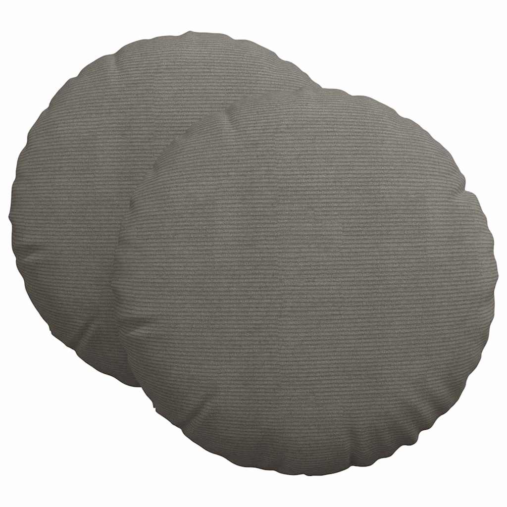 Cuscini per Seduta 2 pcs Grigio chiaro Ã˜ 60 cm Tessuto in Cords