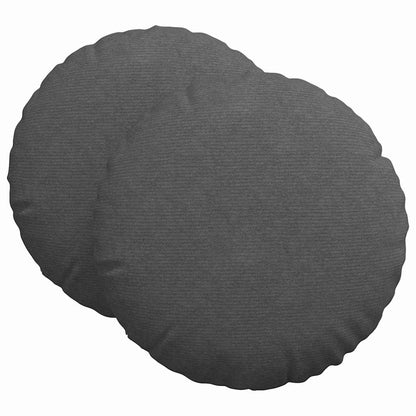Cuscini per Seduta 2 pcs Grigio scuro Ã˜ 60 cm Tessuto in Cords