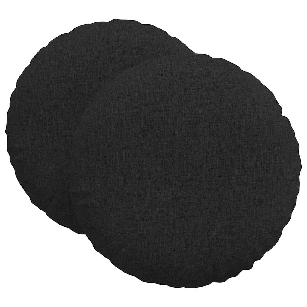Cuscini per Seduta 2 pcs Nero Ã˜80 x 29 cm Tessuto