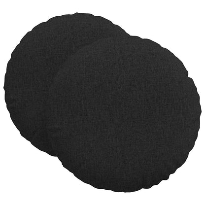 Cuscini per Seduta 2 pcs Nero Ã˜80 x 29 cm Tessuto