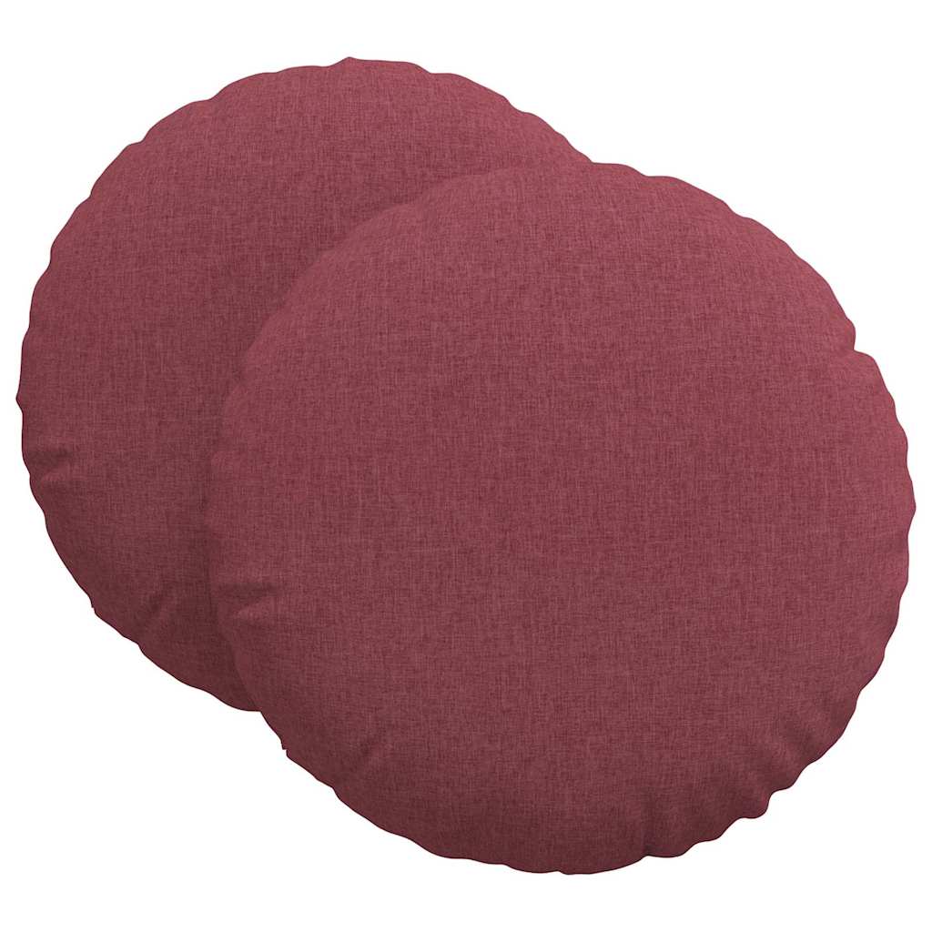 Cuscini per Seduta 2 pcs Rosso Vino Ã˜80 x 29 cm Tessuto