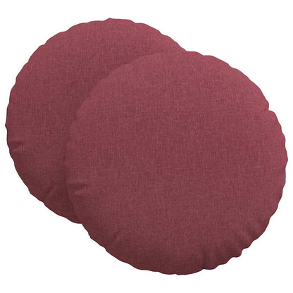 Cuscini per Seduta 2 pcs Rosso Vino Ã˜80 x 29 cm Tessuto