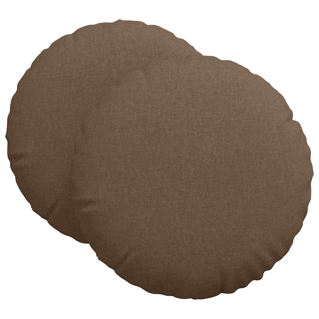Cuscini per Seduta 2 pcs Marrone Ã˜80 x 29 cm Tessuto