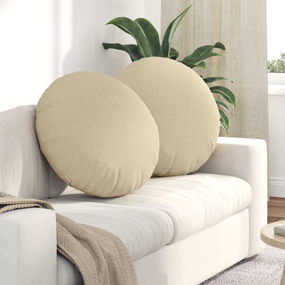 Cuscini per Seduta 2 pcs Crema Ã˜80 x 29 cm Tessuto