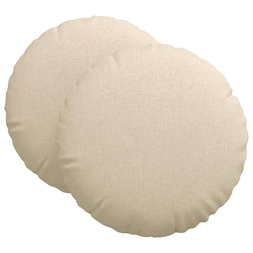 Cuscini per Seduta 2 pcs Crema Ã˜80 x 29 cm Tessuto