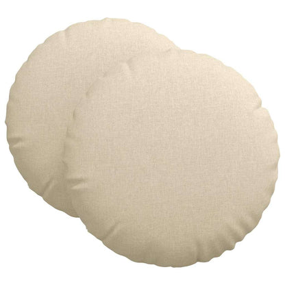 Cuscini per Seduta 2 pcs Crema Ã˜80 x 29 cm Tessuto