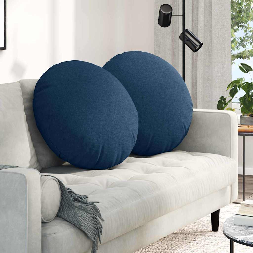 Cuscini per Seduta 2 pcs Blu Ã˜80 x 29 cm Tessuto