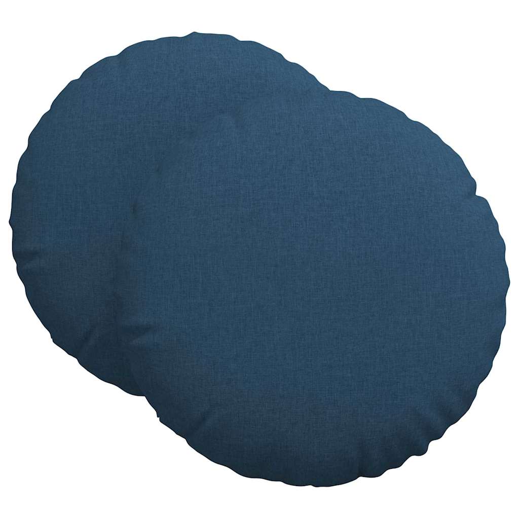 Cuscini per Seduta 2 pcs Blu Ã˜80 x 29 cm Tessuto