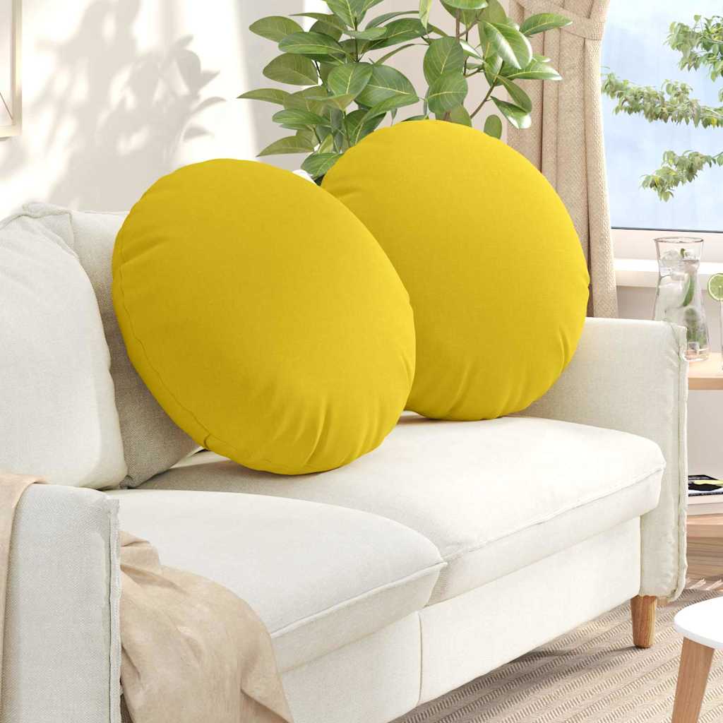 Cuscini per Seduta 2 pcs Giallo Chiaro Ã˜80 x 29 cm Tessuto
