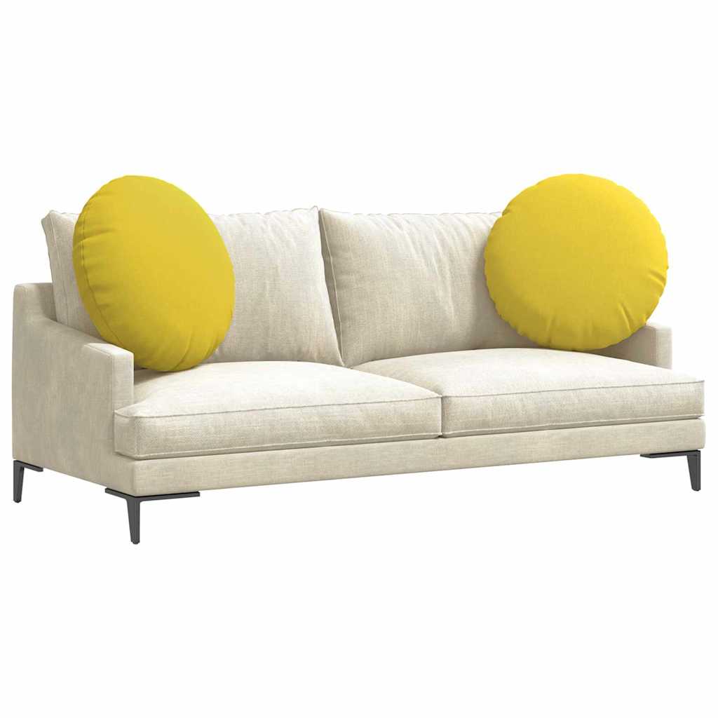 Cuscini per Seduta 2 pcs Giallo Chiaro Ã˜80 x 29 cm Tessuto