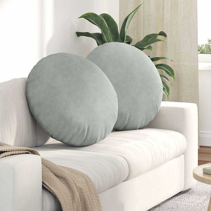 Cuscini per Seduta 2 pcs Grigio chiaro Ã˜ 40 x 13 cm Velluto