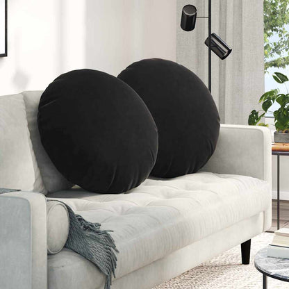 Cuscini per Seduta 2 pcs Nero Ã˜ 80 x 29 cm Velluto