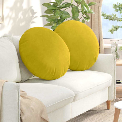 Cuscini per Seduta 2 pcs Giallo Ã˜ 80 x 29 cm Velluto