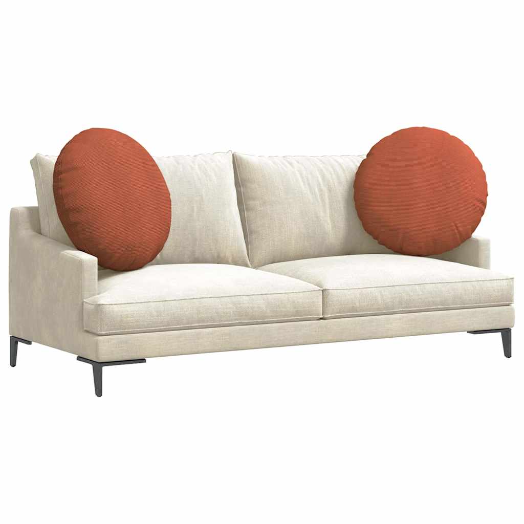 Cuscini per Seduta 2 pcs Rosso Arancio Ã˜ 80 cm Tessuto in Cords