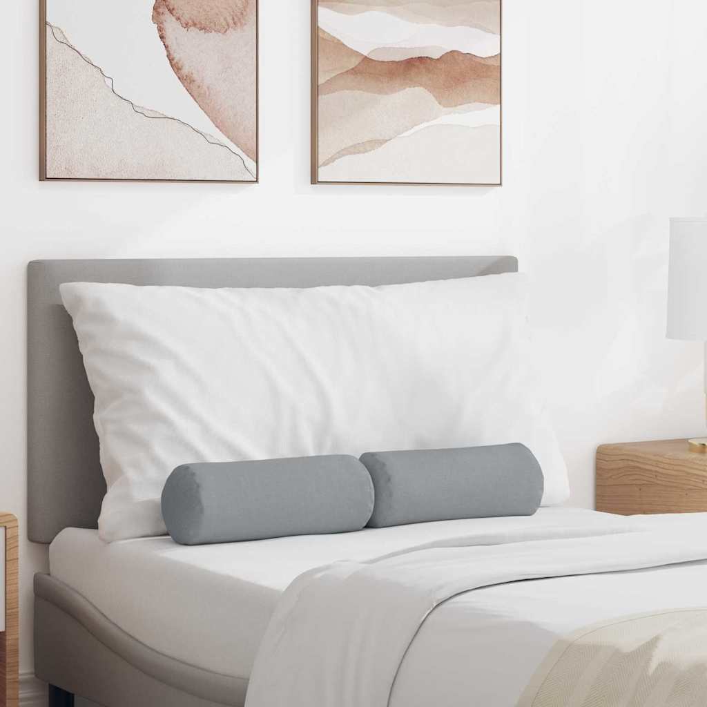 Cuscini a rullo 2 pcs Grigio chiaro Ã˜ 15 x 40 cm Tessuto