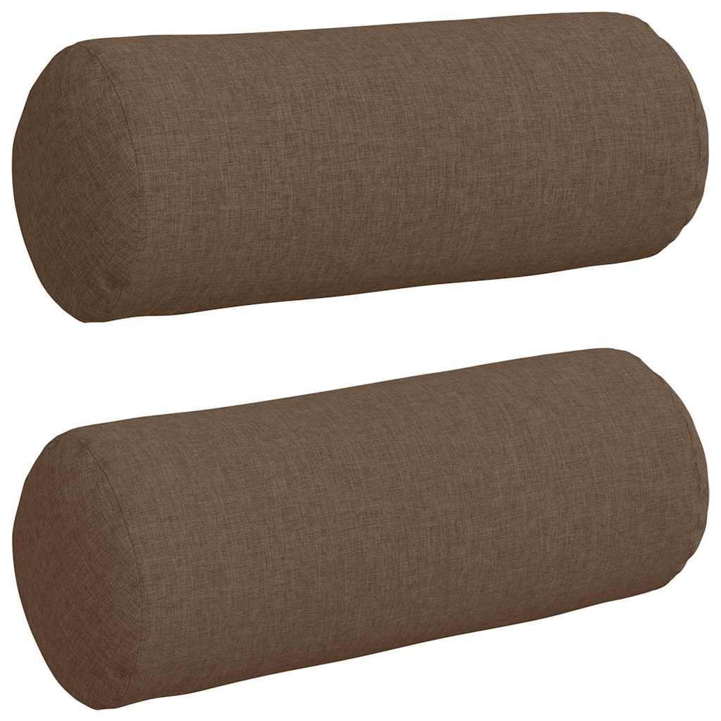 Cuscini a rullo 2 pcs Marrone Ã˜ 15 x 40 cm Tessuto