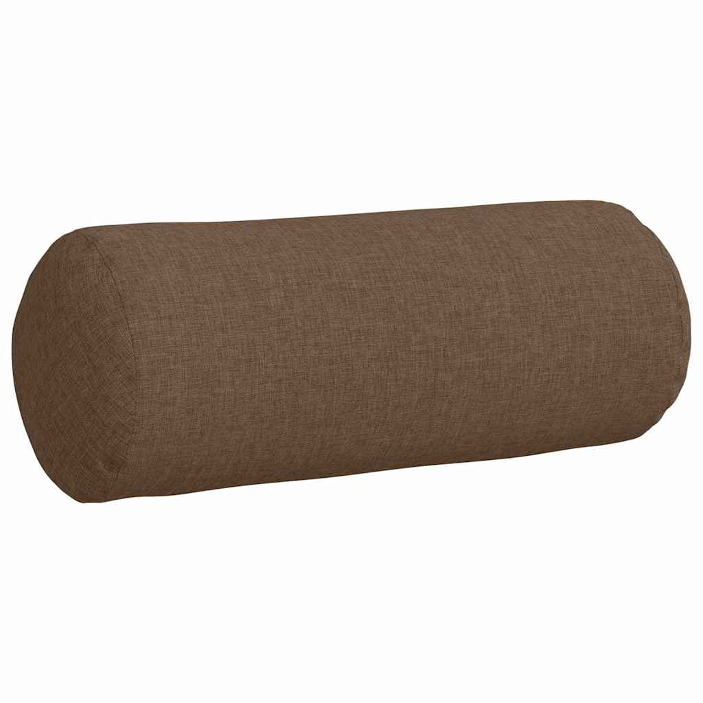 Cuscini a rullo 2 pcs Marrone Ã˜ 15 x 40 cm Tessuto