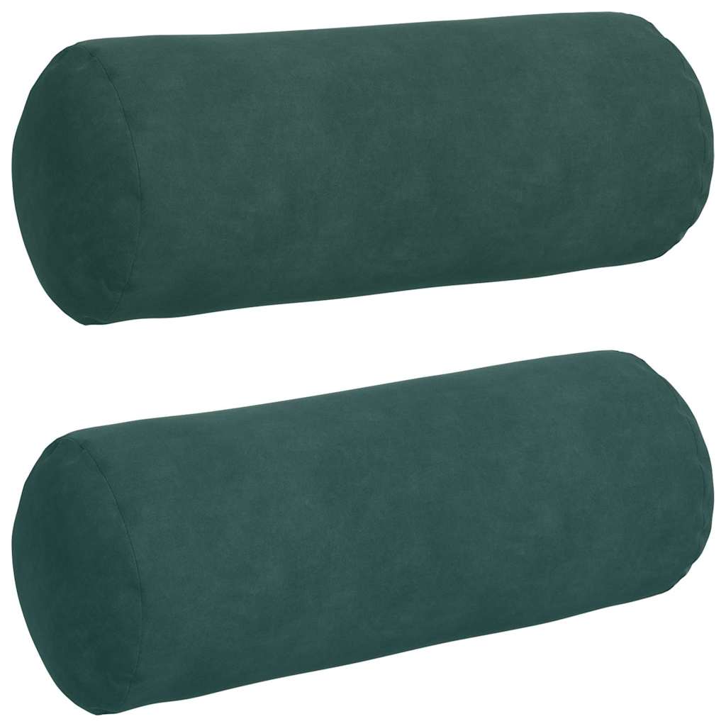 Cuscini a rullo 2 pcs Verde Scuro Ã˜ 15 x 40 cm Tessuto in Cords