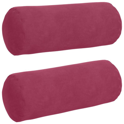 Cuscini a rullo 2 pcs Rosso Vino Ã˜ 15 x 40 cm Tessuto in Cords