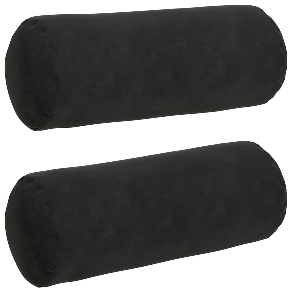 Cuscini a rullo 2 pcs Nero Ã˜ 15 x 40 cm Tessuto in Cords