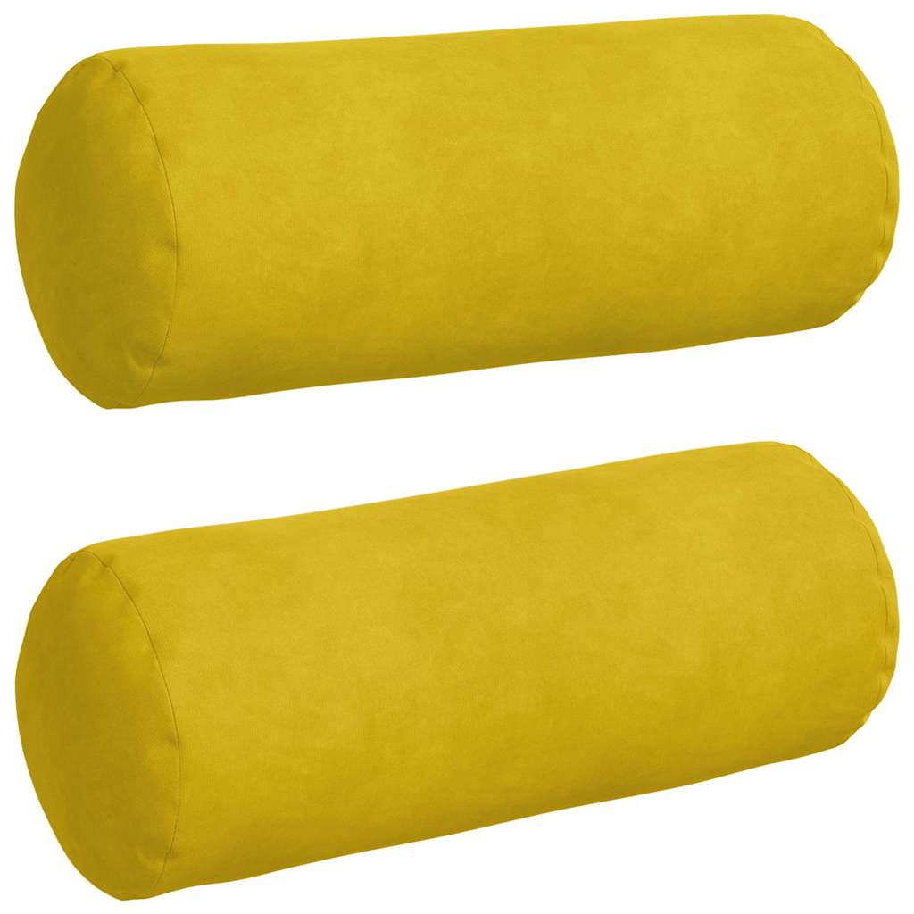 Cuscini a rullo 2 pcs Giallo Ã˜ 15 x 40 cm Tessuto in Cords