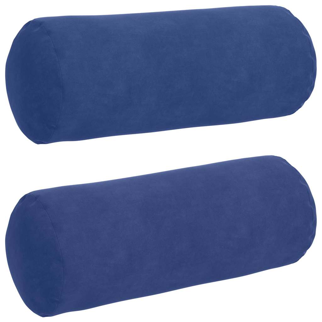 Cuscini a rullo 2 pcs Blu Polizia Ã˜ 15 x 40 cm Tessuto in Cords