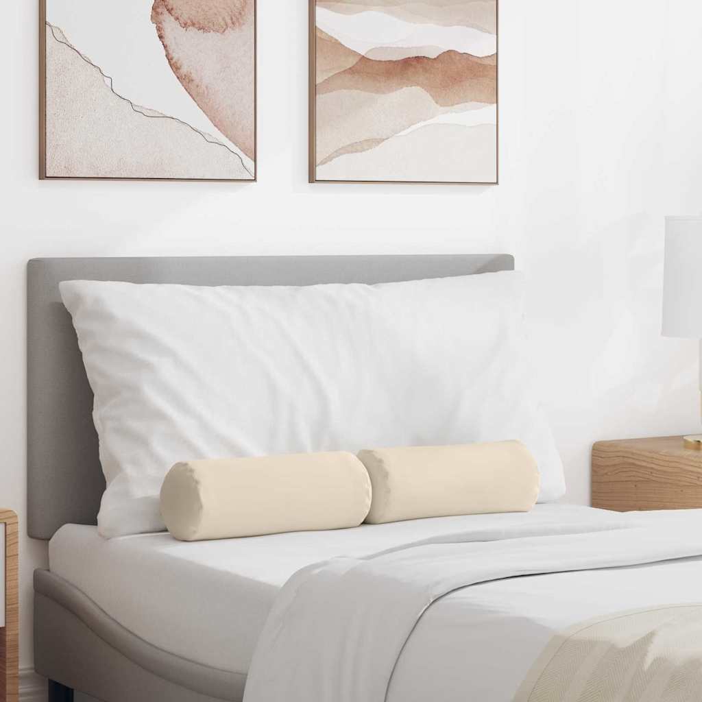 Cuscini a rullo 2 pcs Beige Ã˜ 15 x 40 cm Tessuto in Microfibra