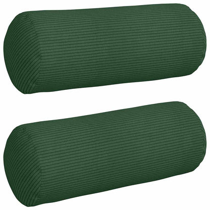 Cuscini a rullo 2 pcs Verde Scuro Ã˜ 15 x 40 cm Tessuto in Cords