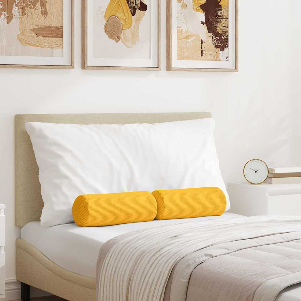 Cuscini a rullo 2 pcs Giallo Chiaro Ã˜ 15 x 40 cm