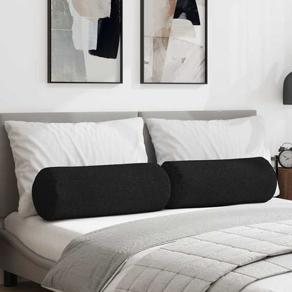 Cuscini a rullo 2 pcs Nero Ã˜ 25 x 70 cm Tessuto