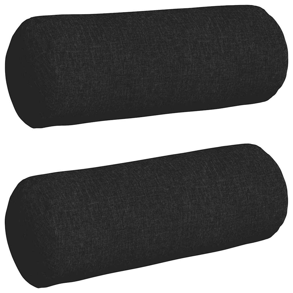 Cuscini a rullo 2 pcs Nero Ã˜ 25 x 70 cm Tessuto
