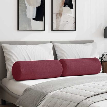 Cuscini a rullo 2 pcs Rosso Vino ÃƒËœ 25 x 70 cm Tessuto