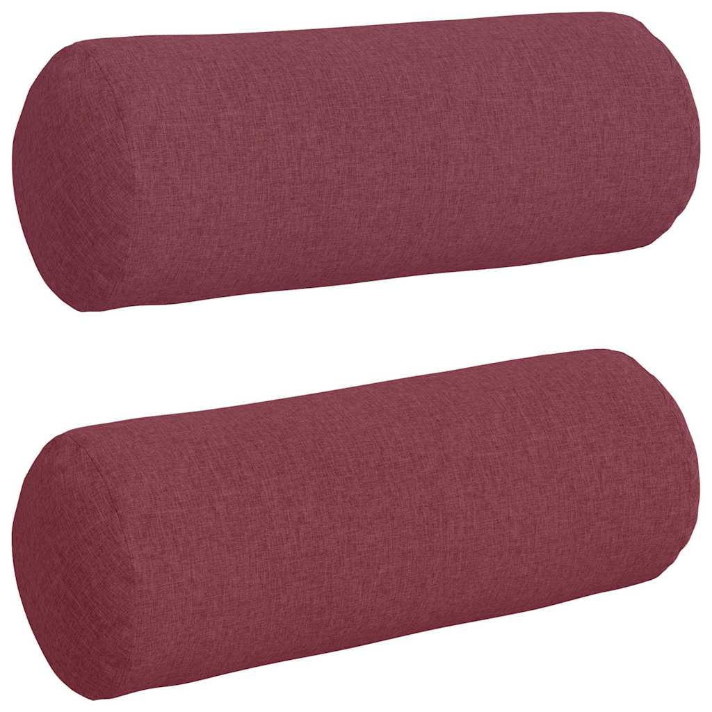 Cuscini a rullo 2 pcs Rosso Vino ÃƒËœ 25 x 70 cm Tessuto